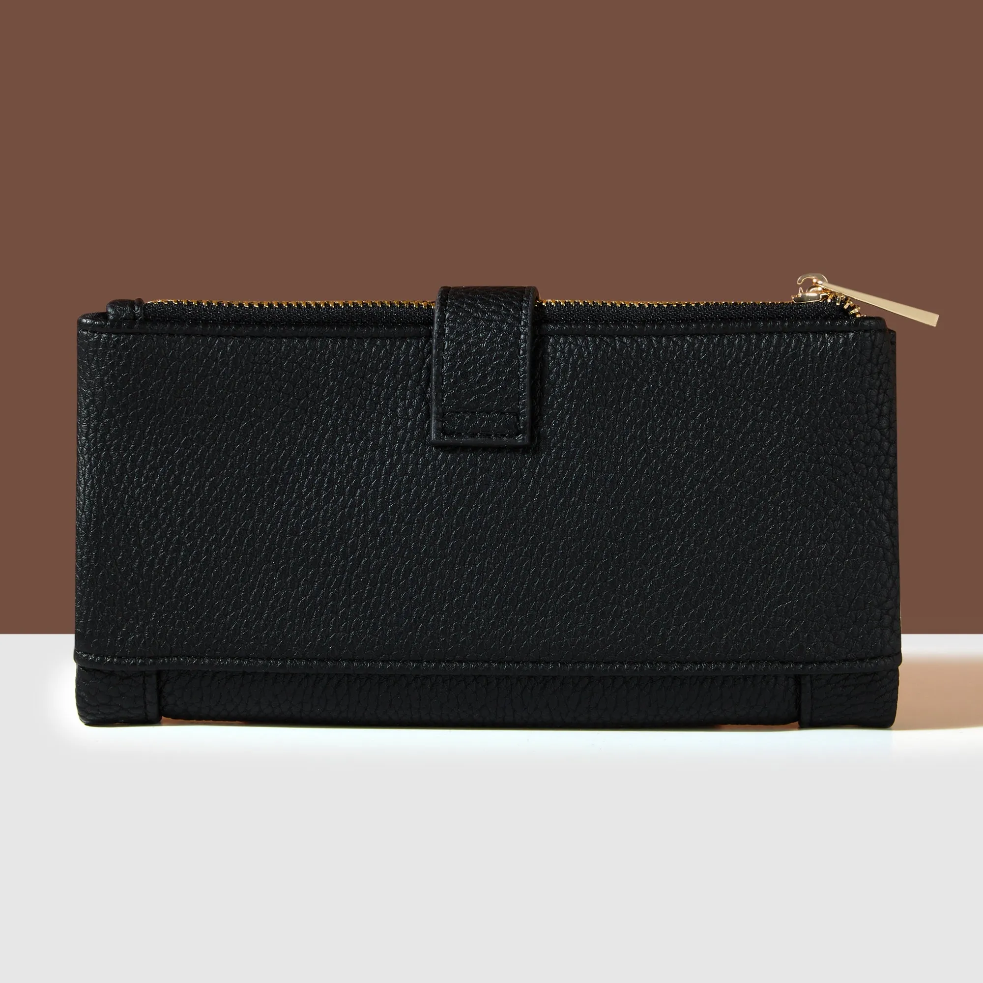 Accessorize London Women's Black Push Lock Wallet