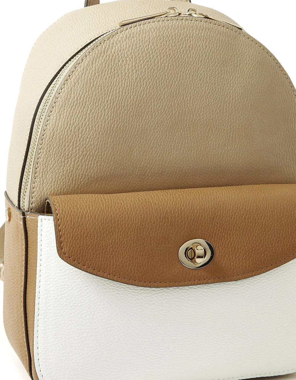 Accessorize London Women's Faux Leather beige Ricki small backpack