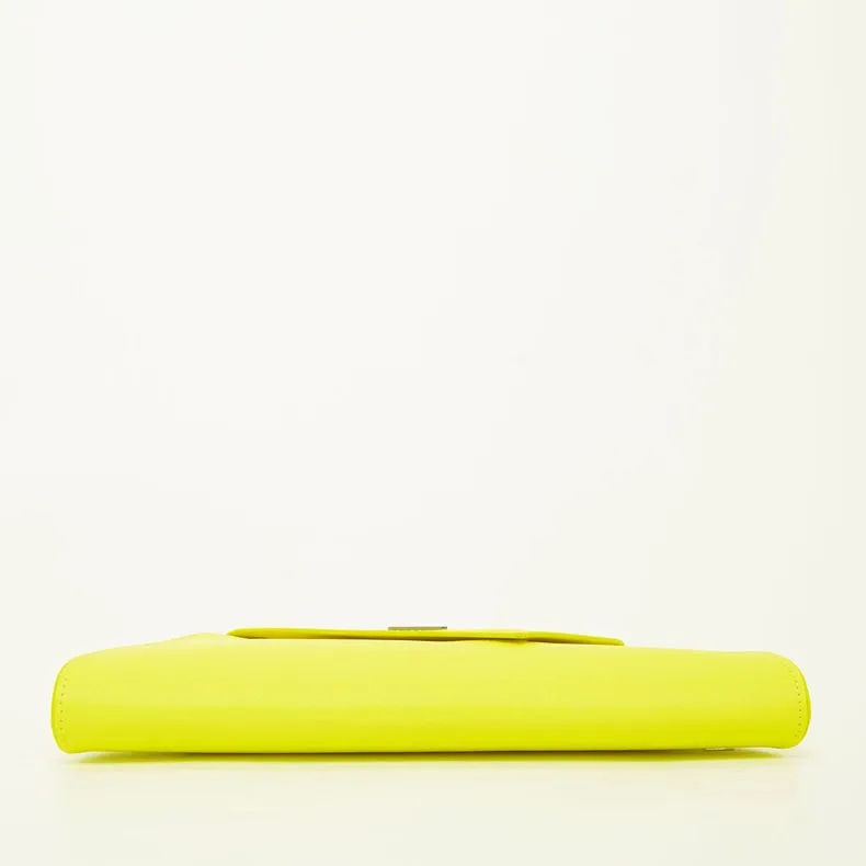 Angelica Electric Yellow Leather Clutch Purse