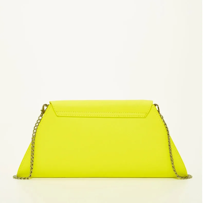 Angelica Electric Yellow Leather Clutch Purse