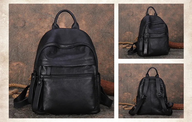 Best Vintage Brown Leather Rucksack Bag Womens Vintage School Backpacks Leather Backpack Purse