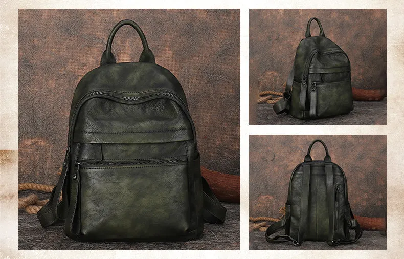 Best Vintage Brown Leather Rucksack Bag Womens Vintage School Backpacks Leather Backpack Purse