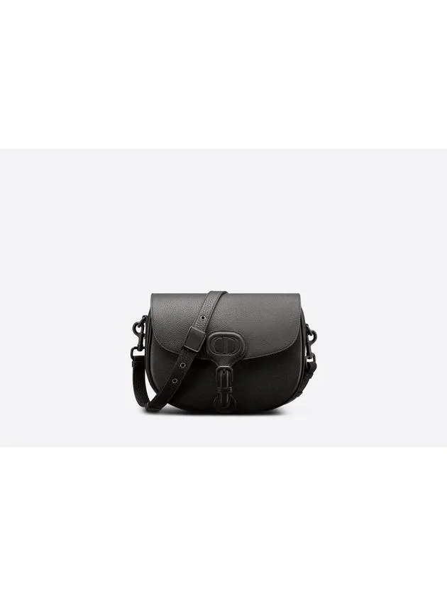 Bobbi Grained Calfskin Medium Cross Bag Black