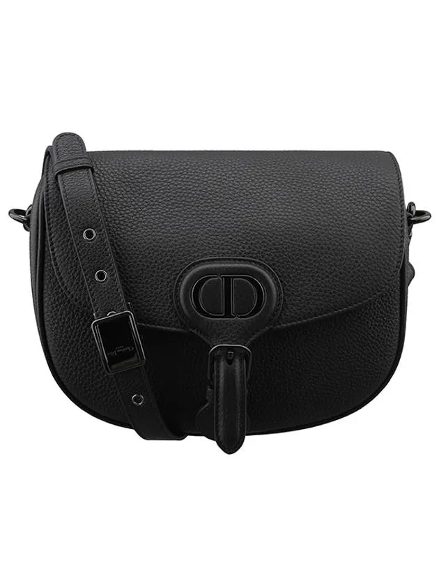 Bobbi Grained Calfskin Medium Cross Bag Black