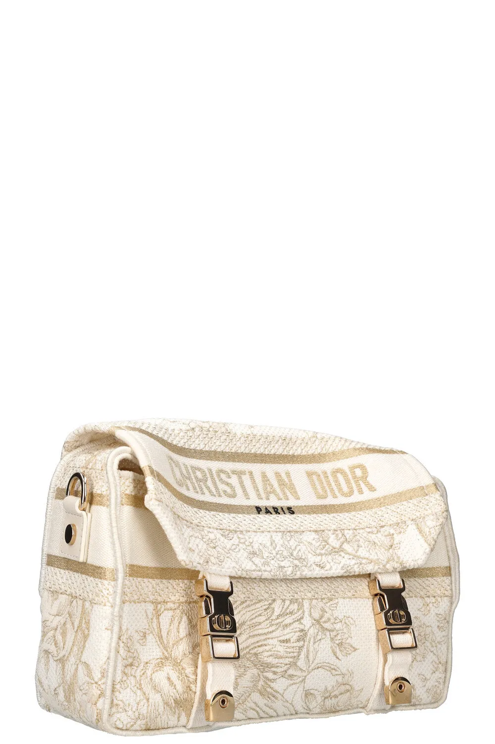 CHRISTIAN DIOR Diorcamp Messenger Bag Gold White