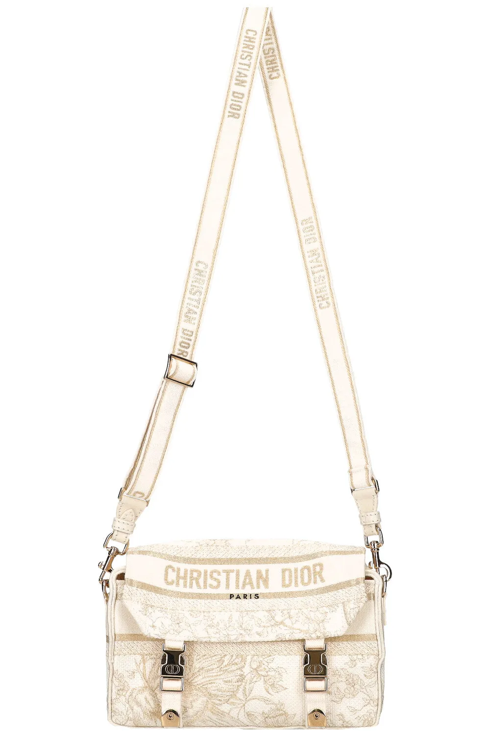 CHRISTIAN DIOR Diorcamp Messenger Bag Gold White