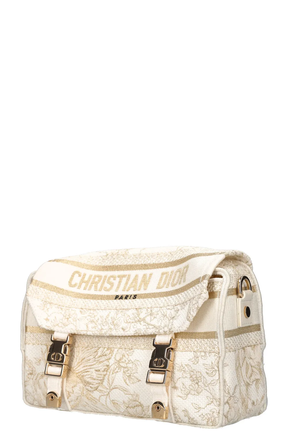 CHRISTIAN DIOR Diorcamp Messenger Bag Gold White