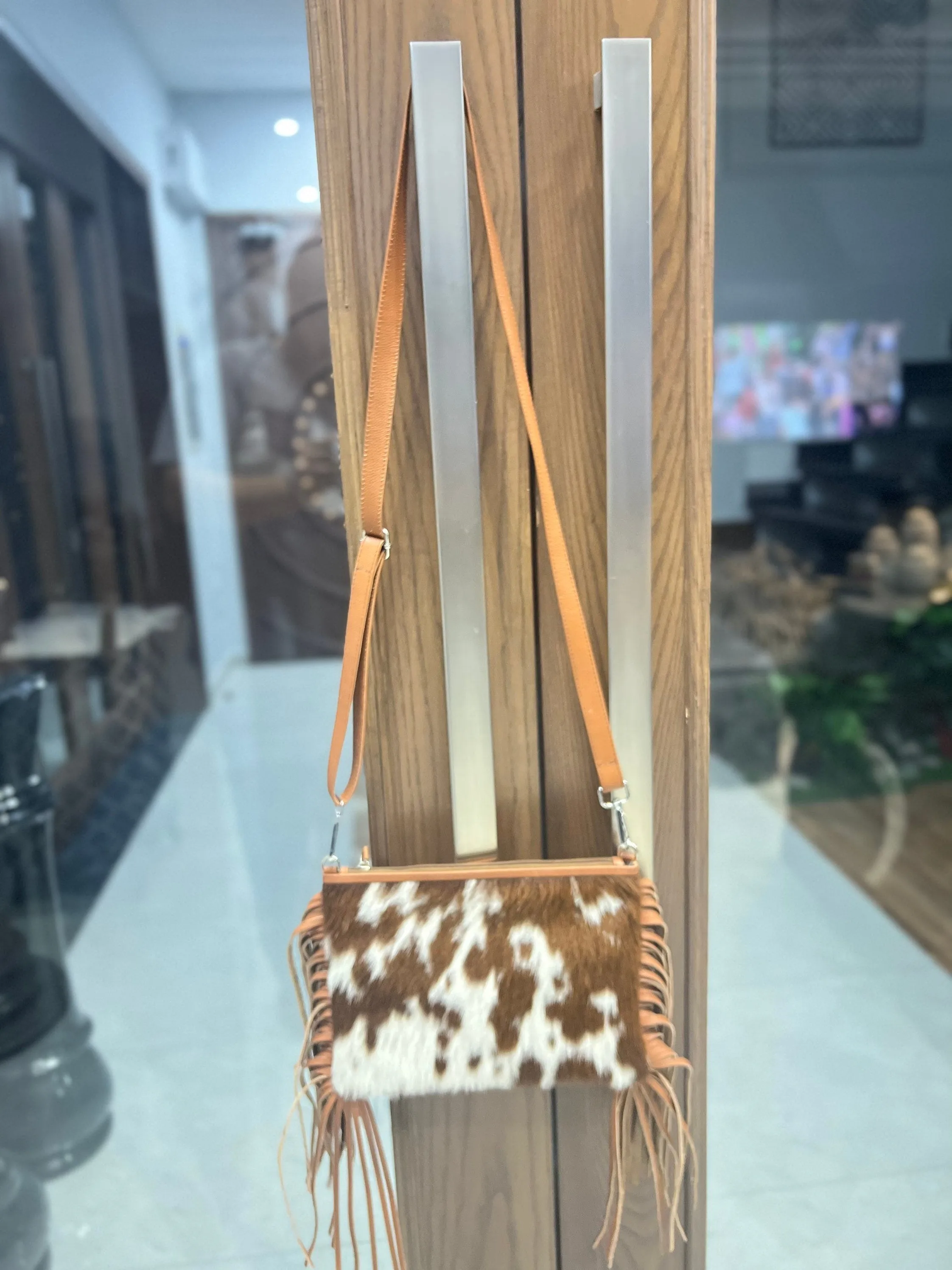 Cowhide Tassel Hand Bags Cowhide Hand Bags, Tassle Ladies shoulder bag, Ladies Hand Bags, Leather Bags LB 1030 Tassel Pouches