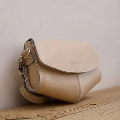 Cute LEATHER Sling Bag Side Bags Brown WOMEN Saddle SHOULDER BAG Small Crossbody Purses FOR WOMEN