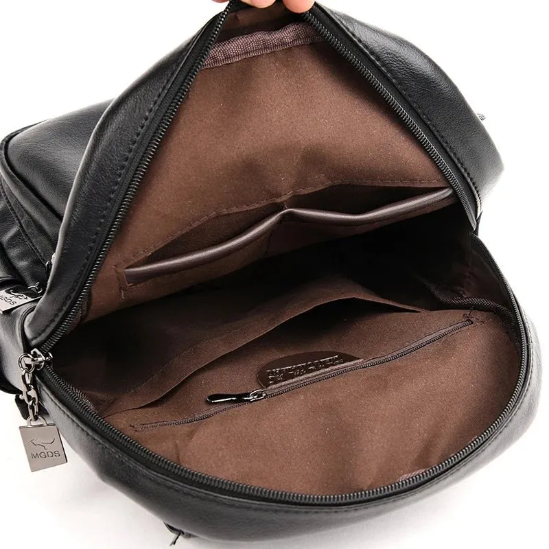 Fashion Zipper Backpack for Women Large Capacity Leather Shoulder Bag for Girls School Bag for Teenage Girls