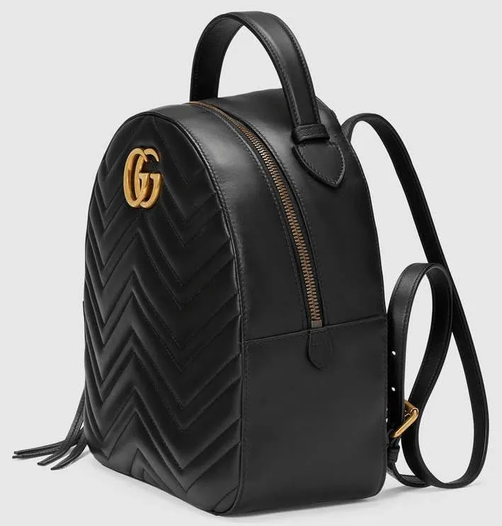 GG Marmont Quilted Leather Backpack, Black