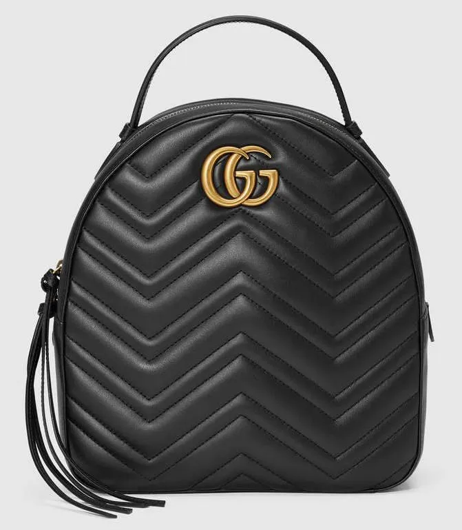 GG Marmont Quilted Leather Backpack, Black