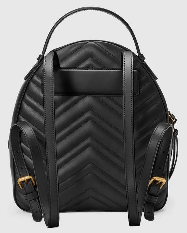 GG Marmont Quilted Leather Backpack, Black