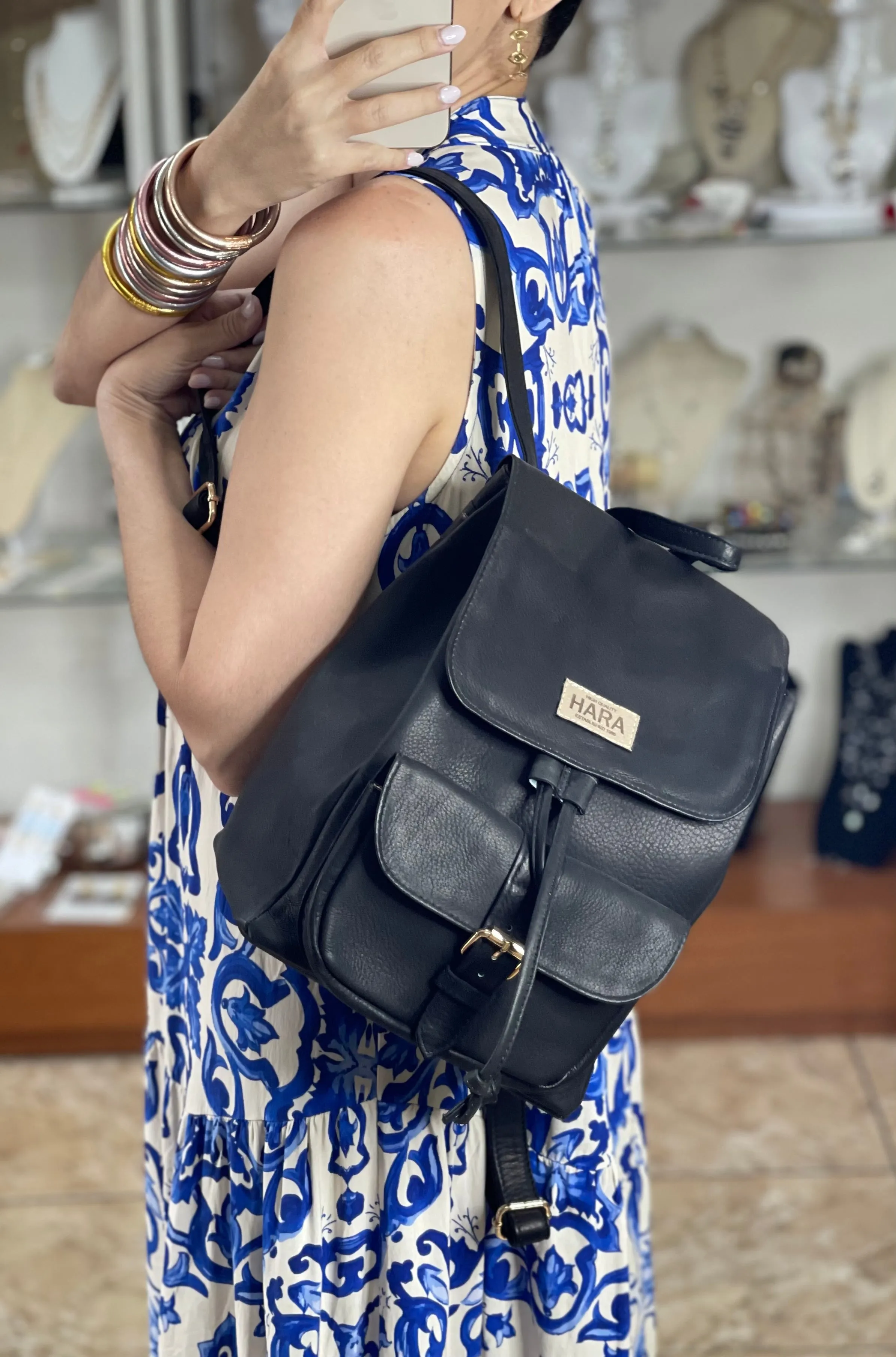 HARA Leather Backpack