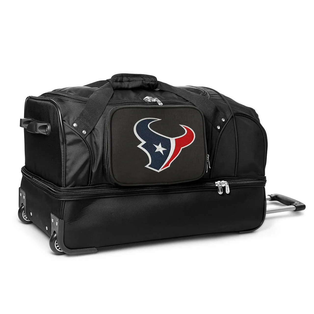 Houston Texans 27" Black Rolling Drop Bottom Duffel