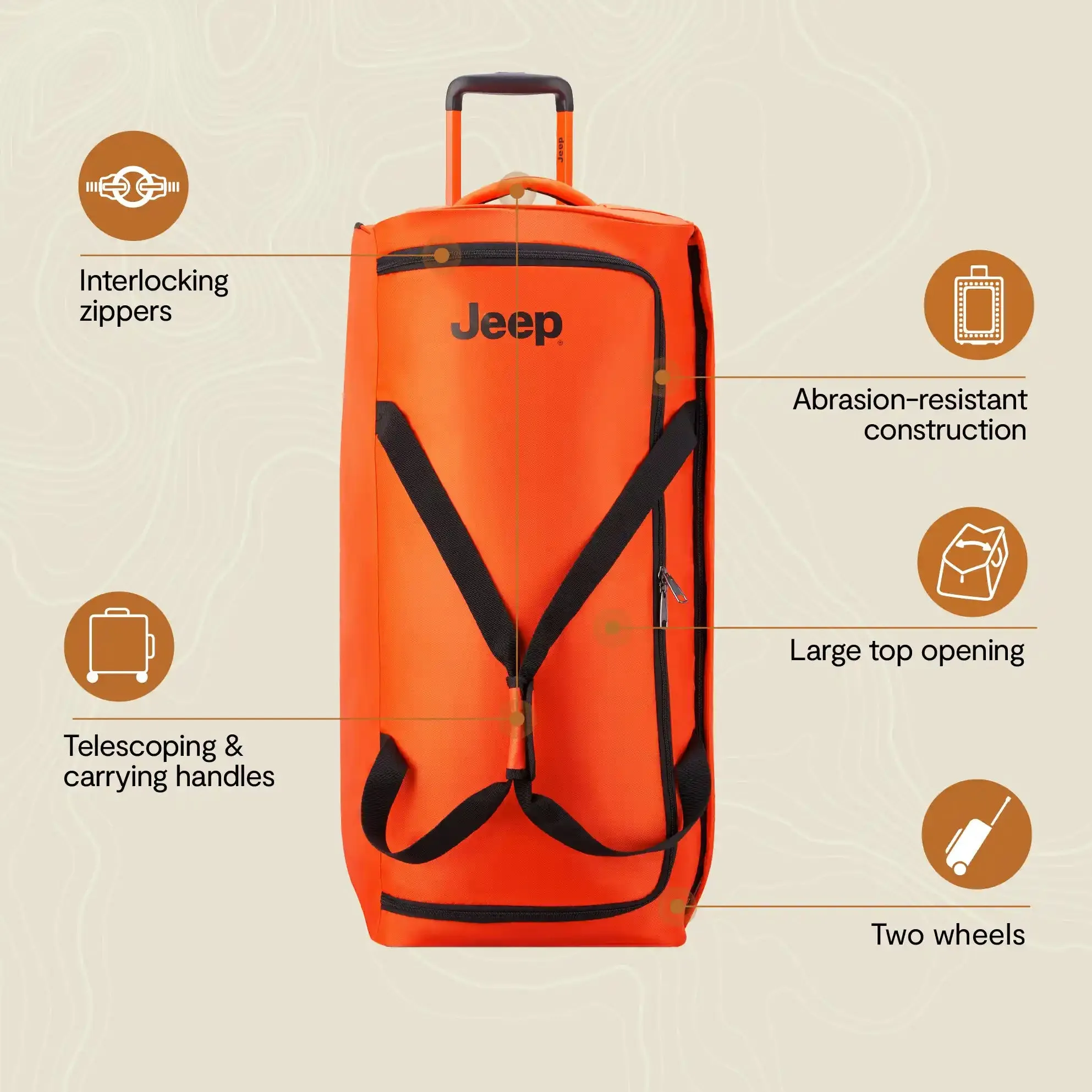 JS009D - Large Rolling Duffle Bag