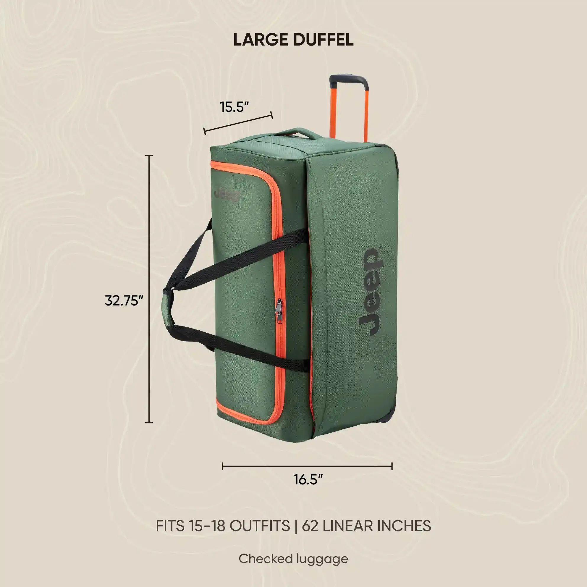 JS009D - Large Rolling Duffle Bag