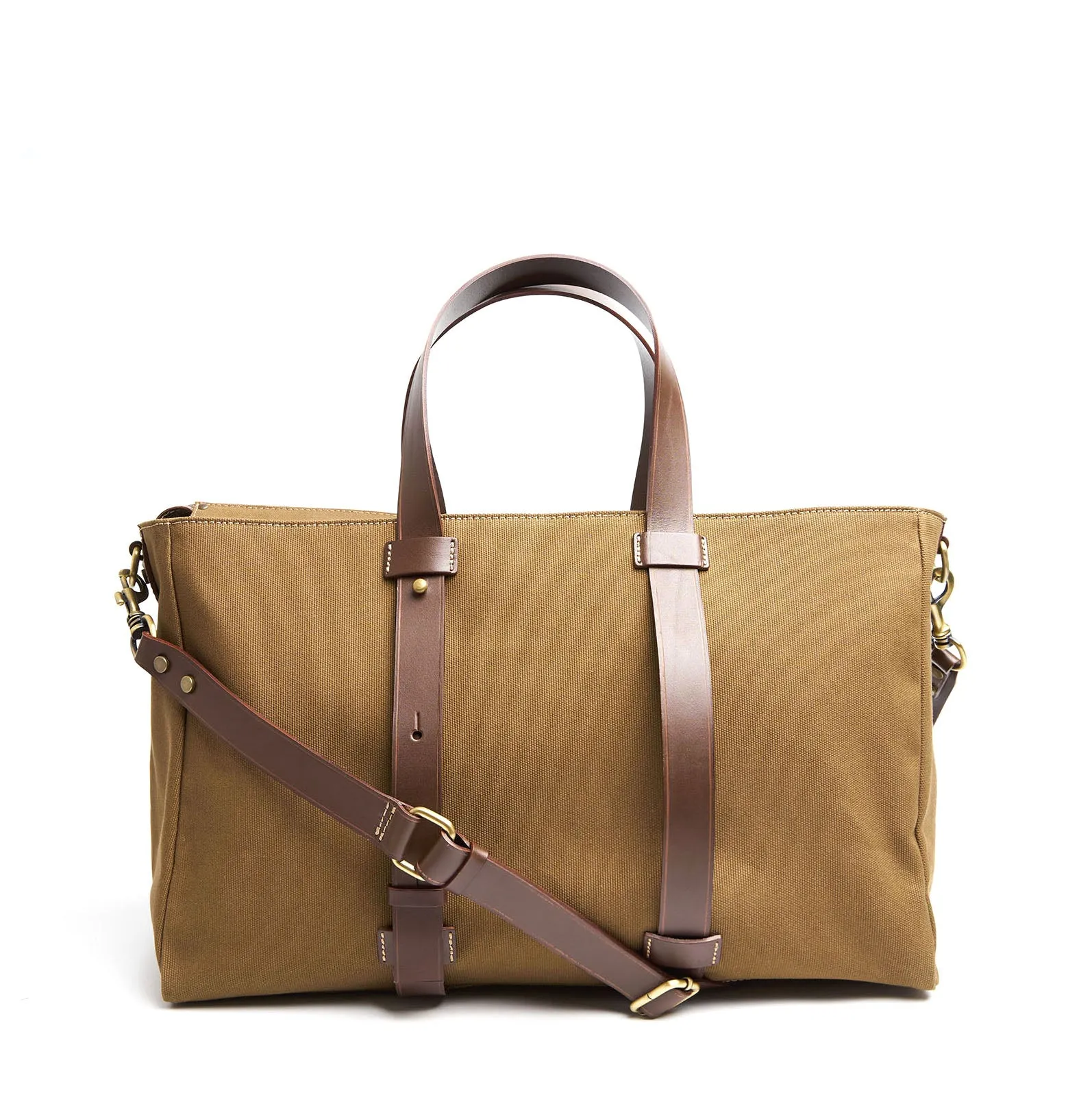 LIGHT BROWN CANVAS WEEKEND BAG