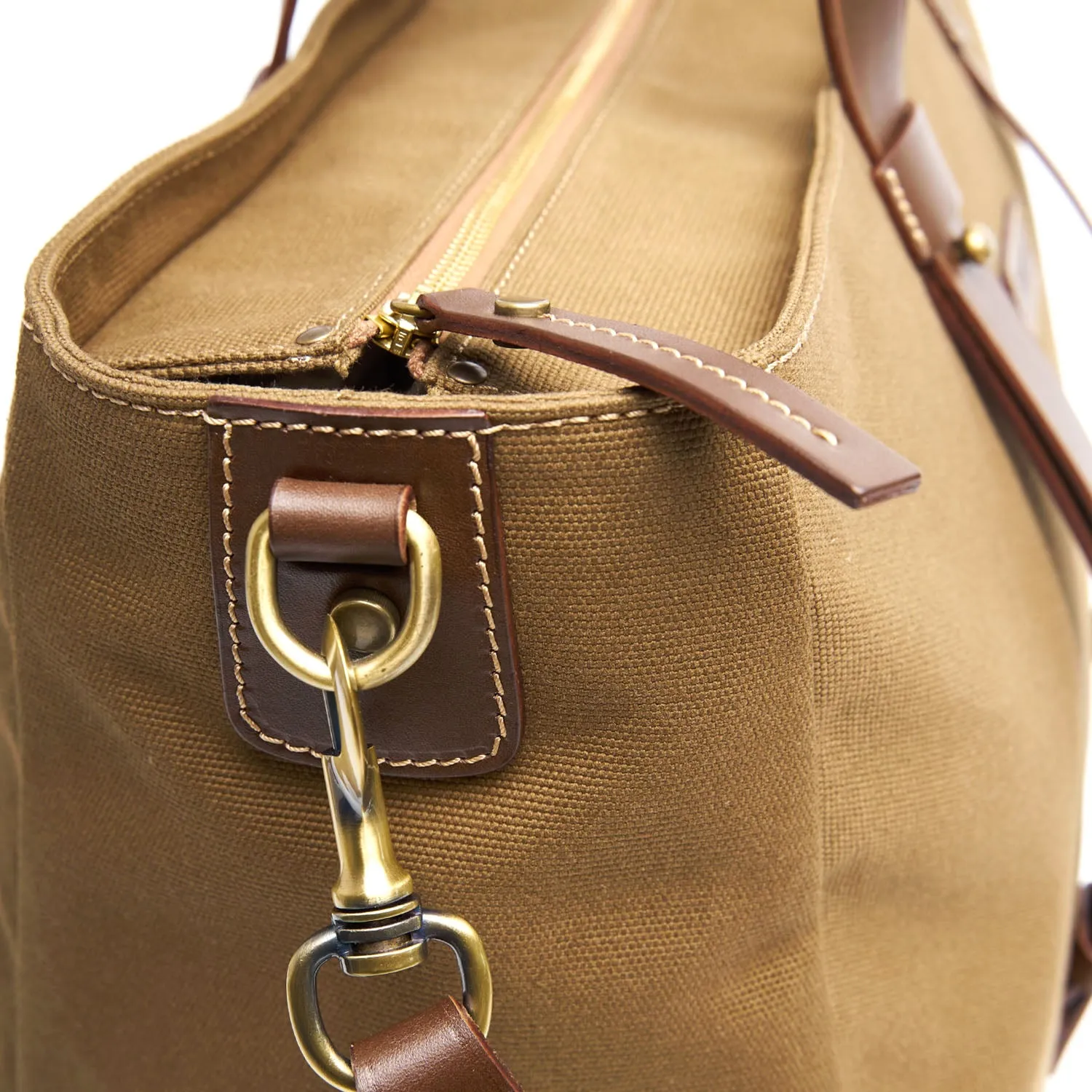 LIGHT BROWN CANVAS WEEKEND BAG