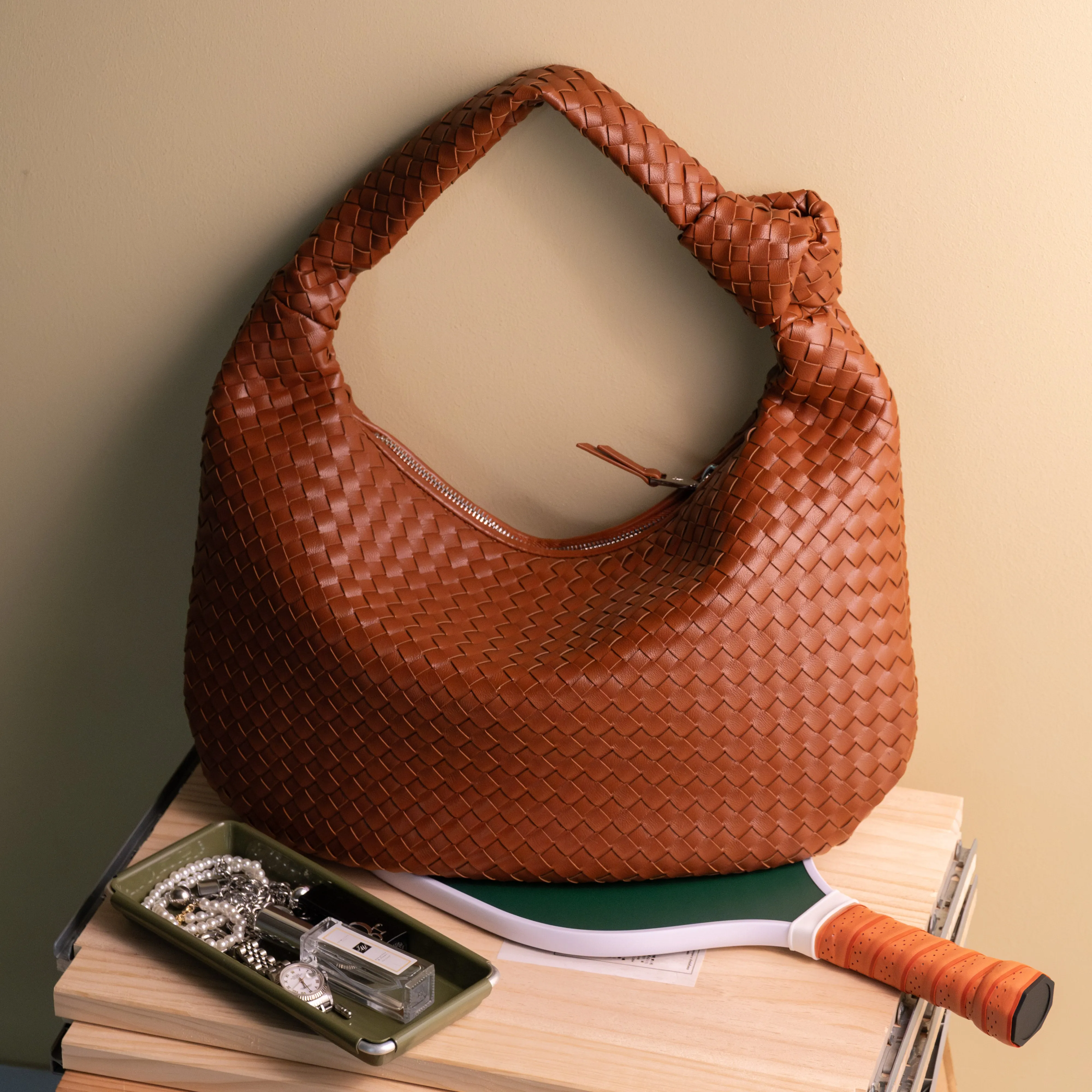 Lucia Woven Hobo Bag