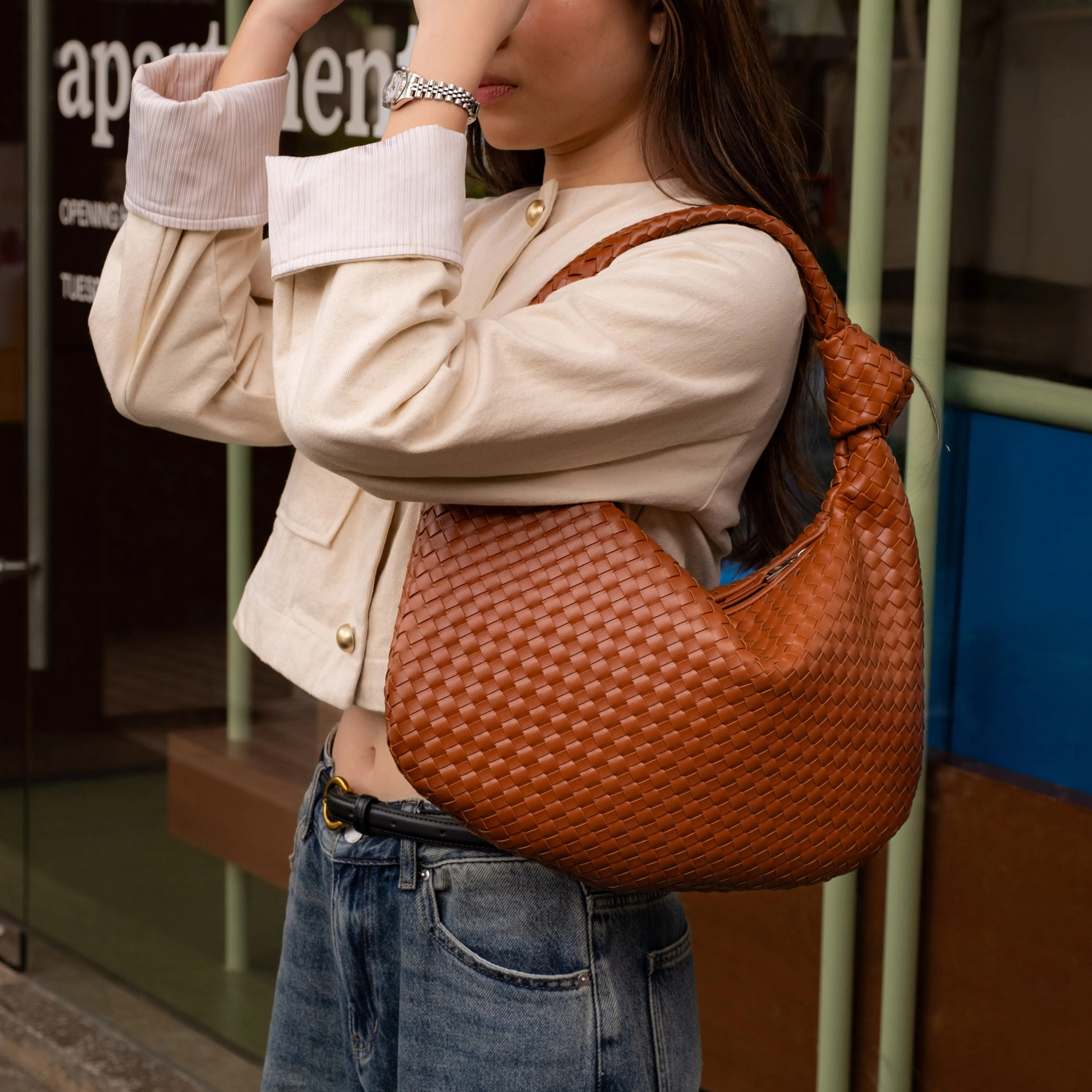 Lucia Woven Hobo Bag