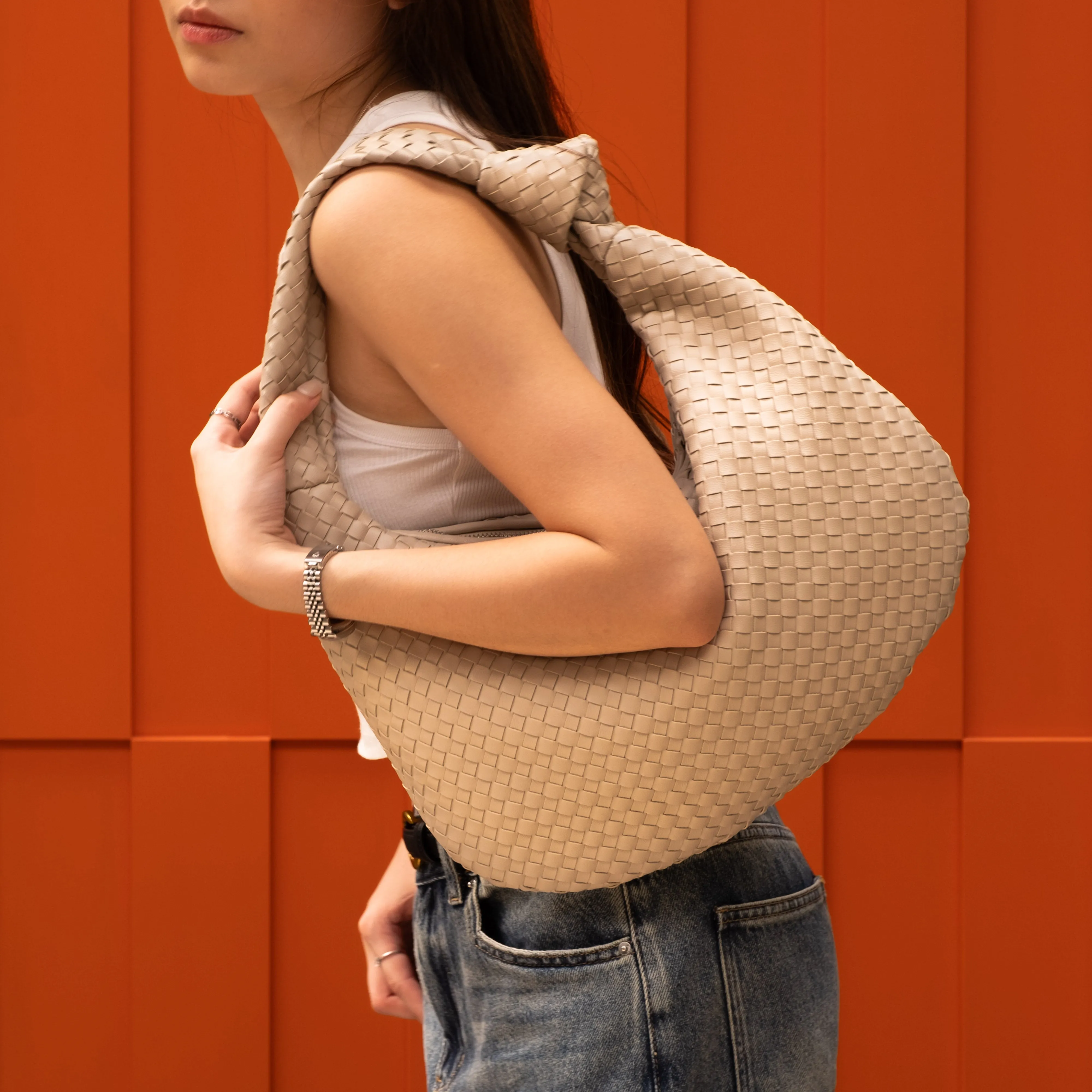 Lucia Woven Hobo Bag