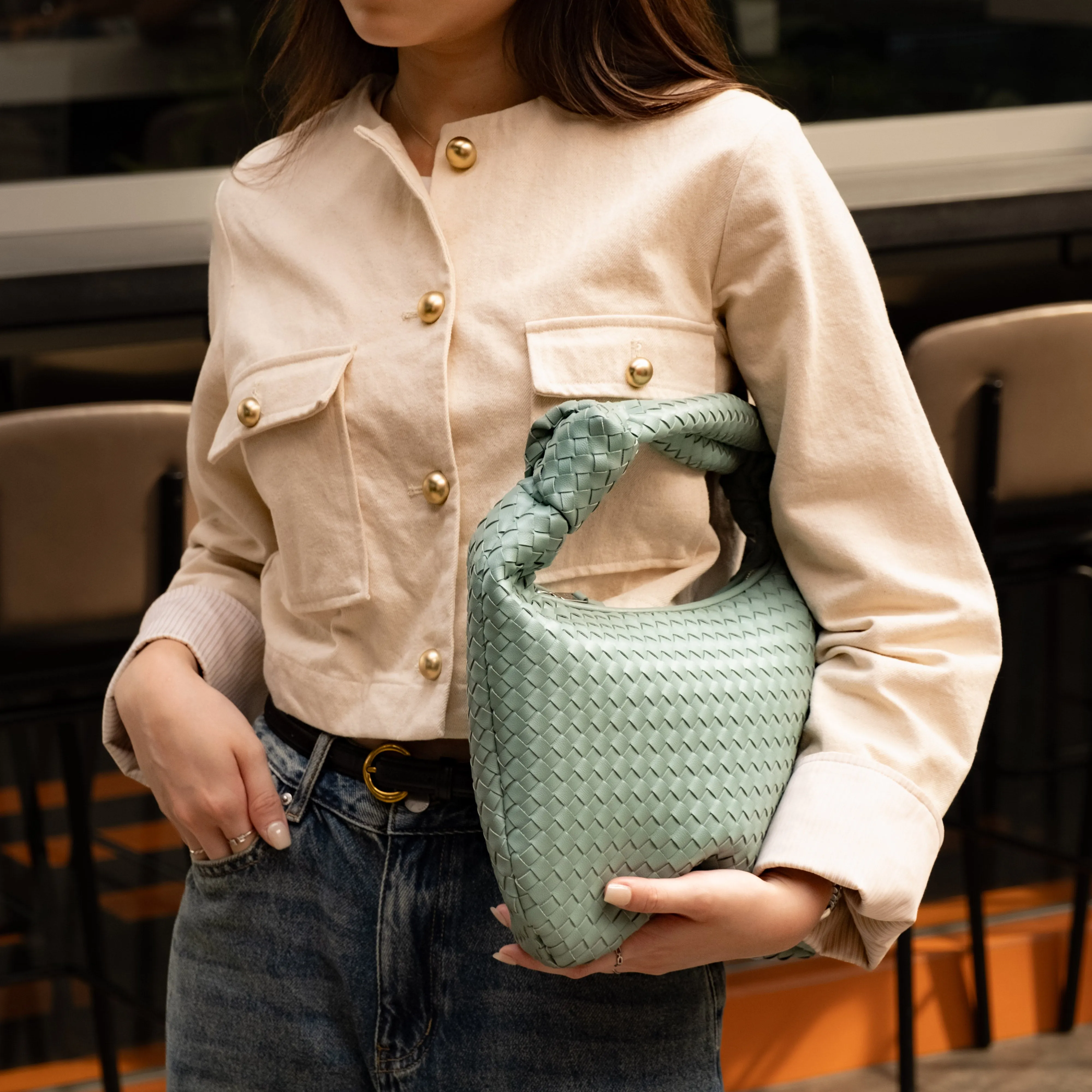 Lucia Woven Hobo Bag