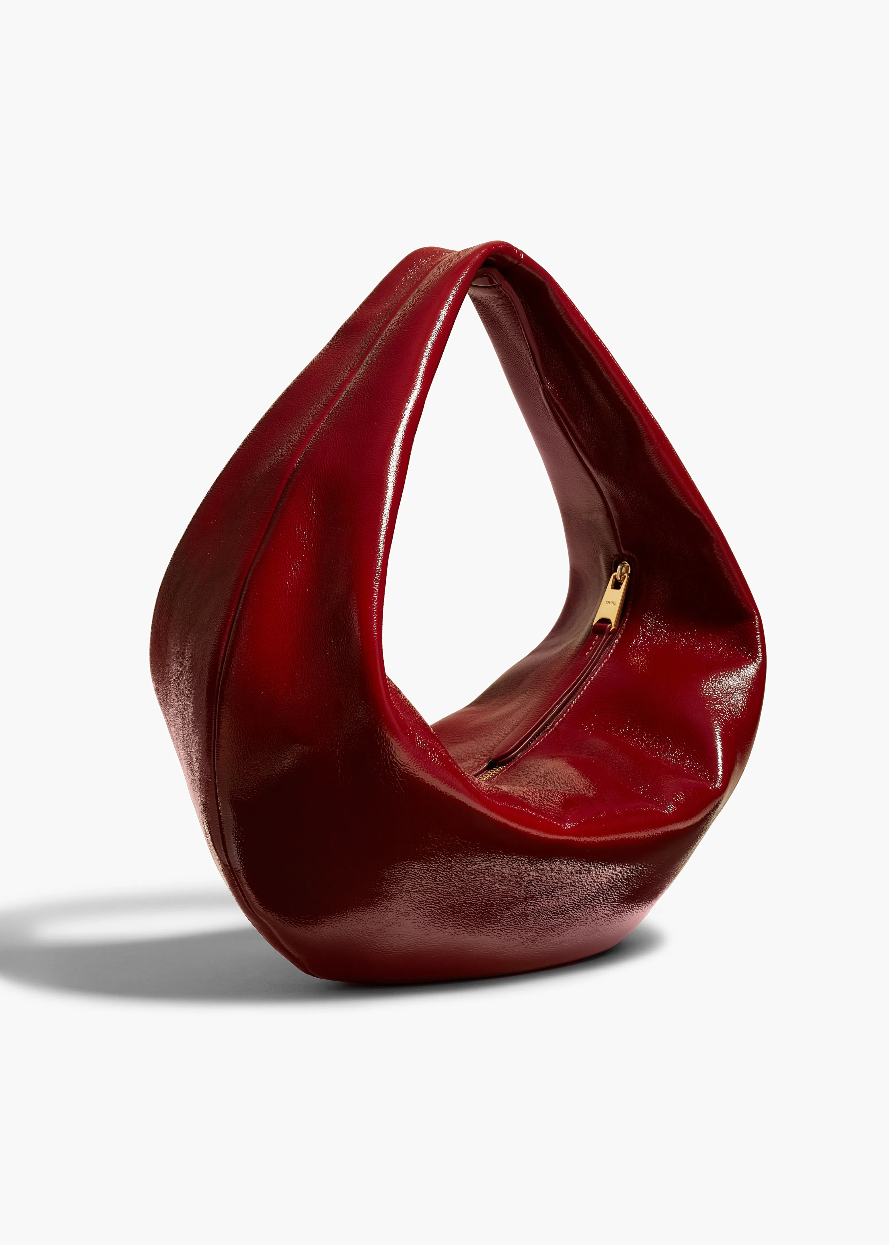 Medium Olivia Hobo in Oxblood Crackle Patent Leather