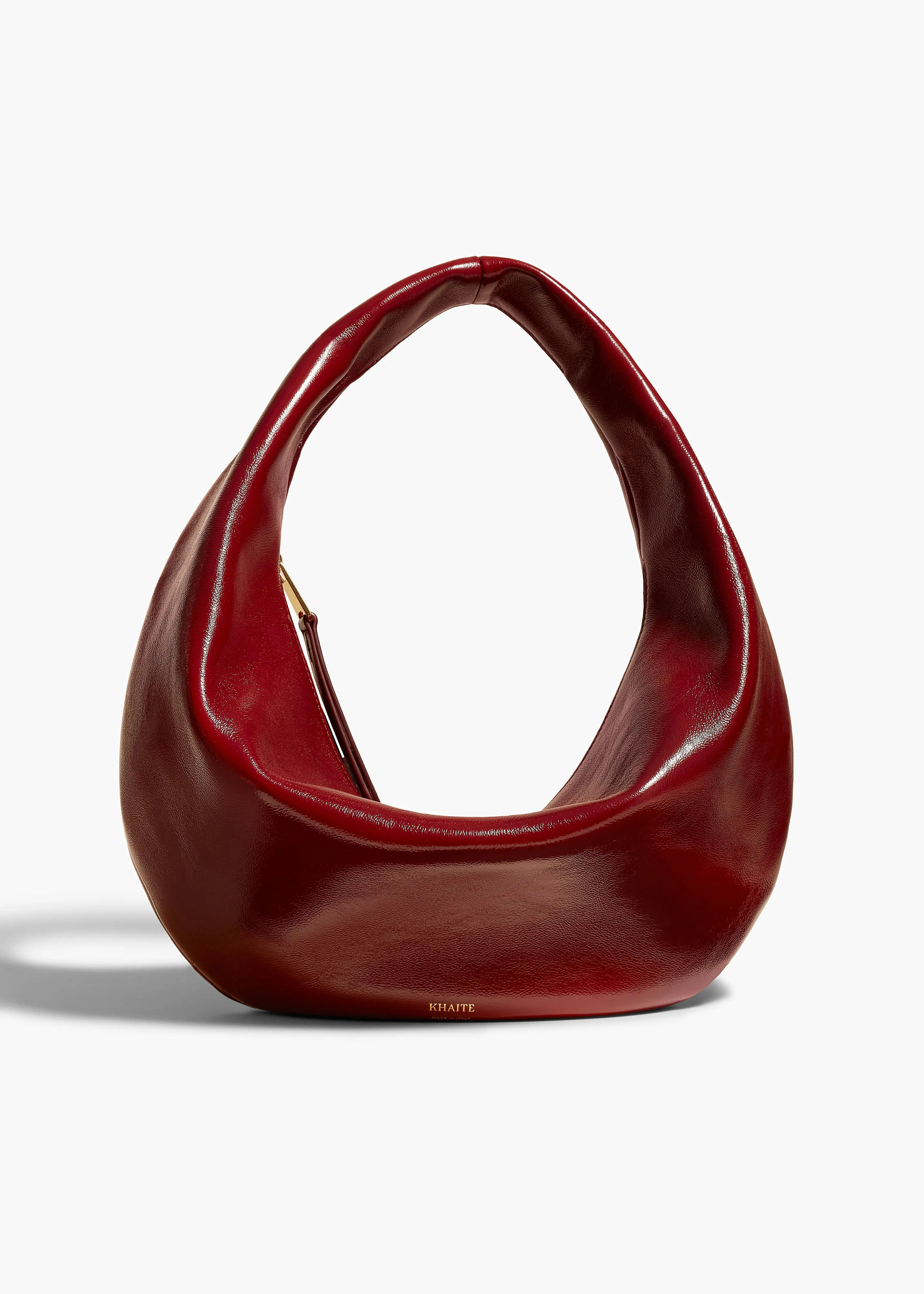 Medium Olivia Hobo in Oxblood Crackle Patent Leather