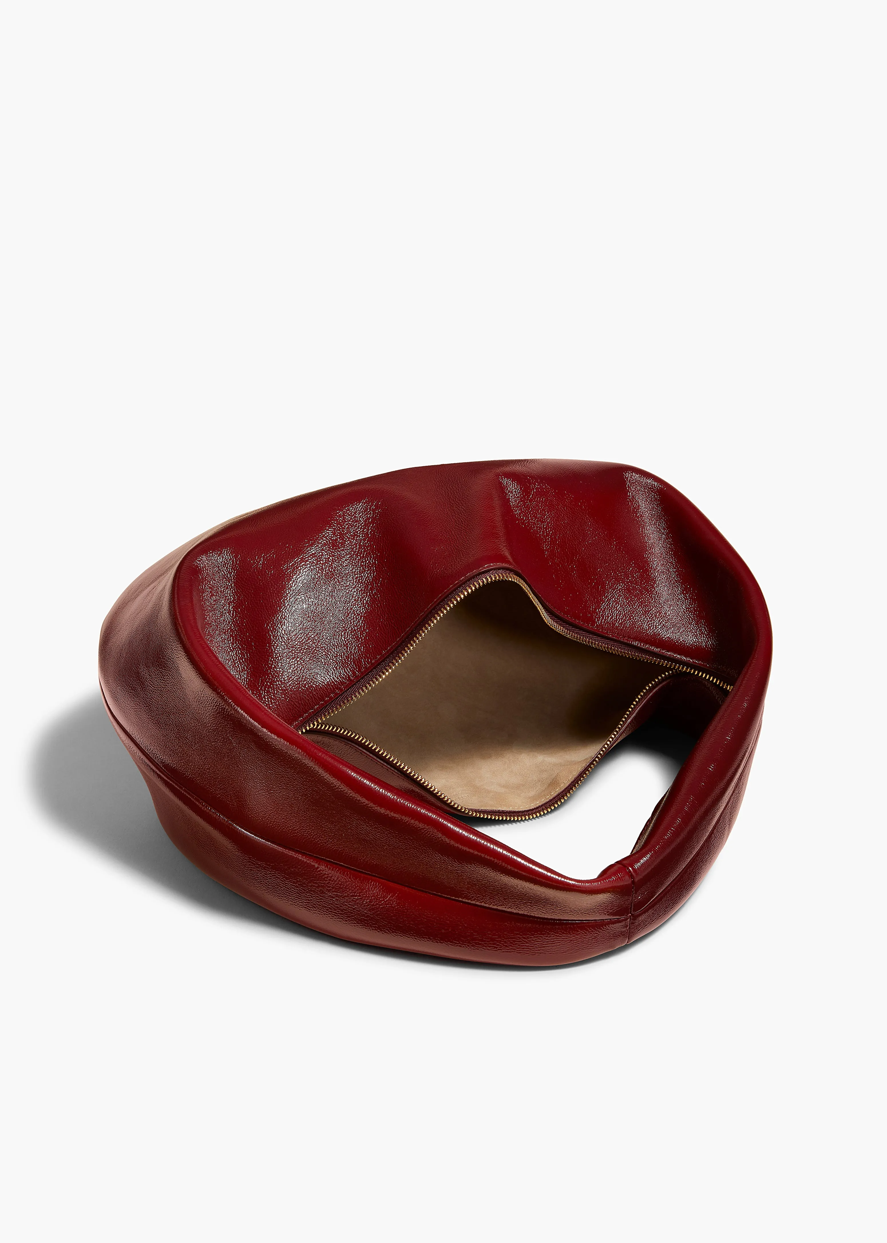 Medium Olivia Hobo in Oxblood Crackle Patent Leather