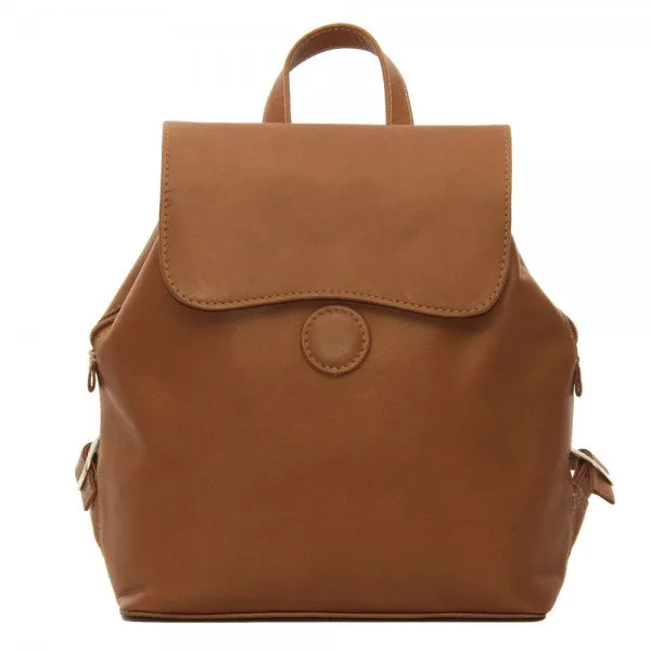 Piel Leather Flap Over Button Backpack Assorted Colors