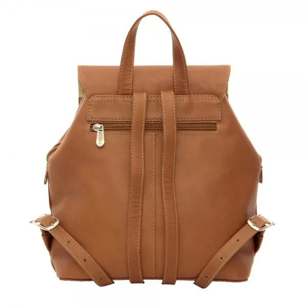 Piel Leather Flap Over Button Backpack Assorted Colors