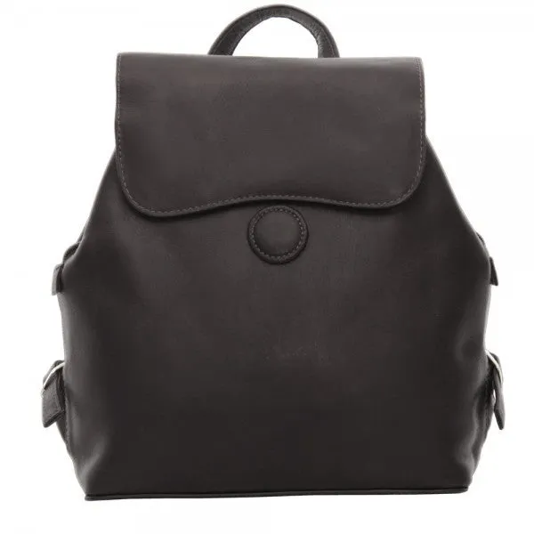 Piel Leather Flap Over Button Backpack Assorted Colors