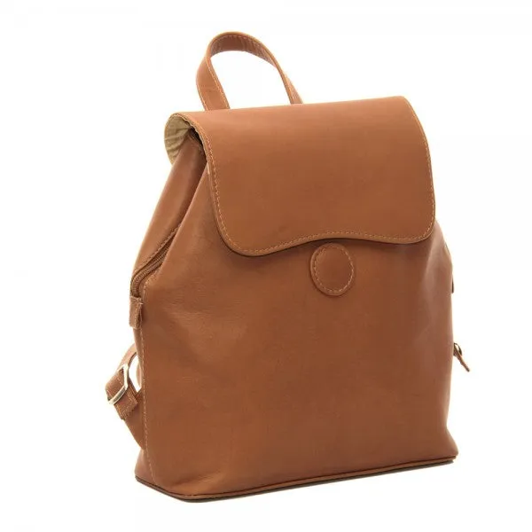 Piel Leather Flap Over Button Backpack Assorted Colors