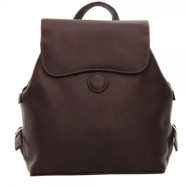 Piel Leather Flap Over Button Backpack Assorted Colors