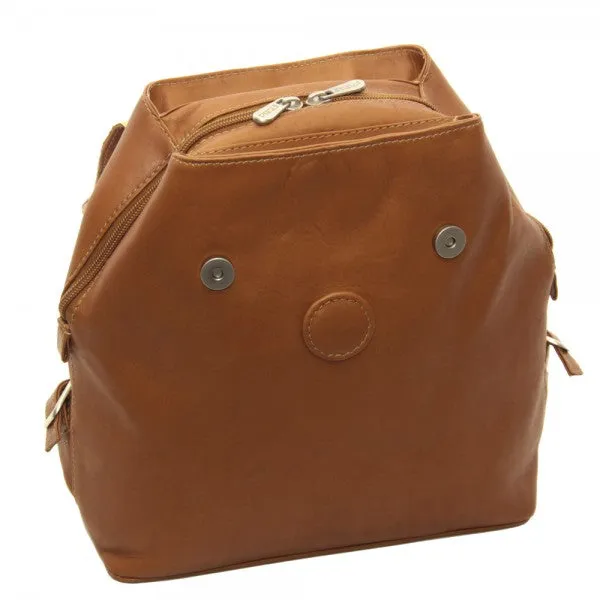 Piel Leather Flap Over Button Backpack Assorted Colors