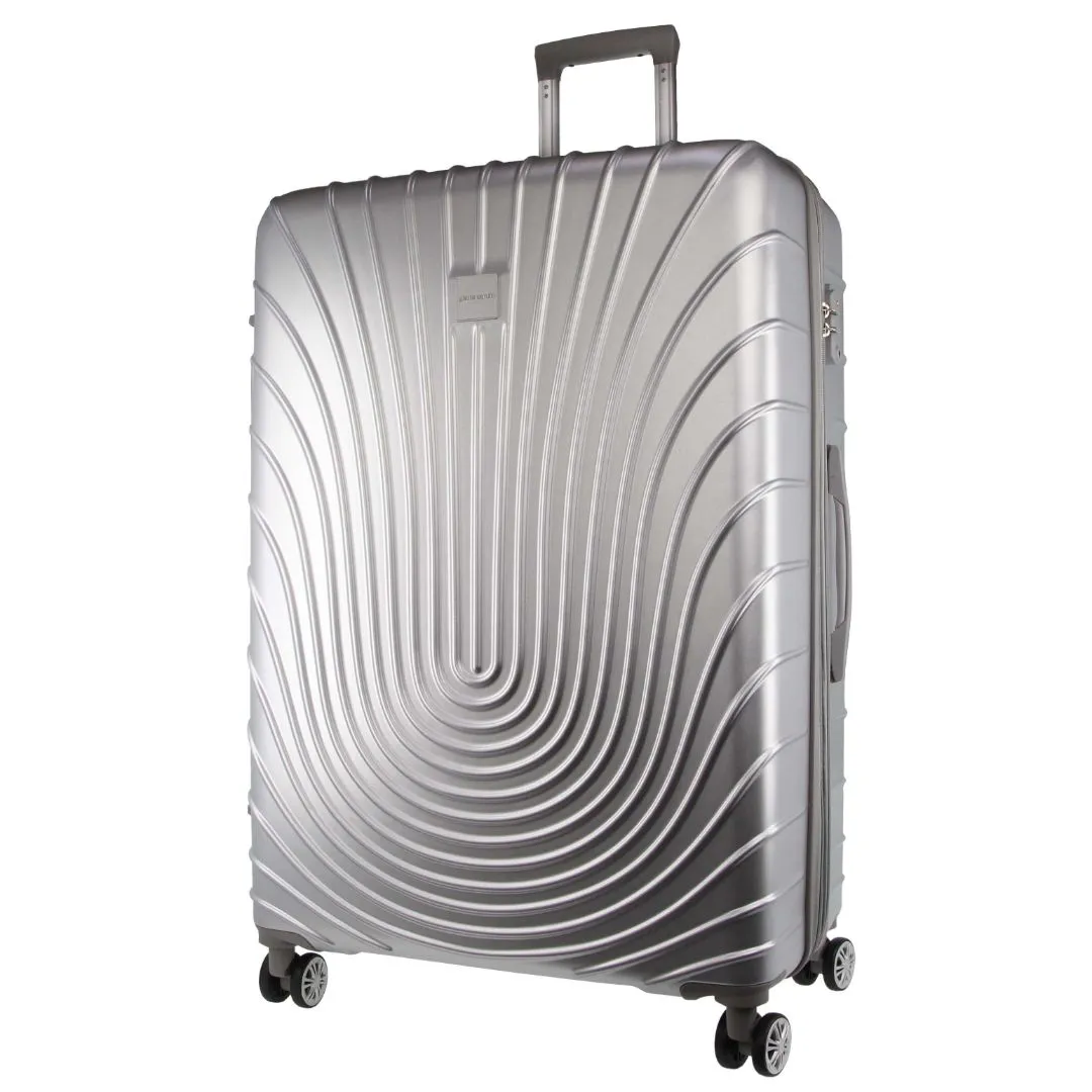 Pierre Cardin Hard Shell 4 Wheel - 3-Piece Luggage Set - Silver