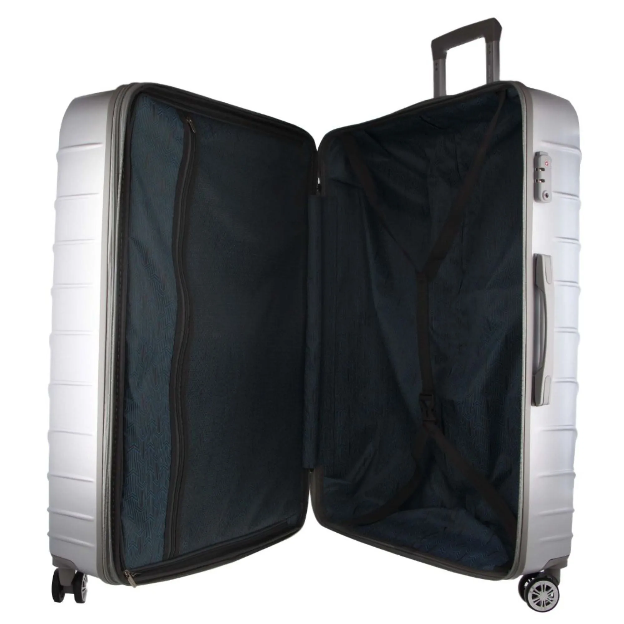 Pierre Cardin Hard Shell 4 Wheel - 3-Piece Luggage Set - Silver