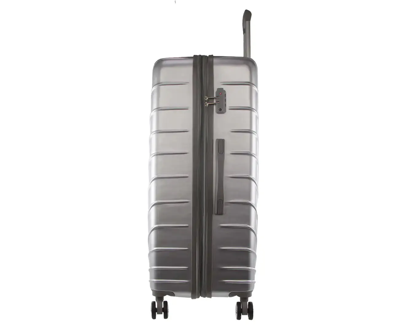 Pierre Cardin Hard Shell 4 Wheel Suitcase - Medium - Silver - Expandable - Lightweight