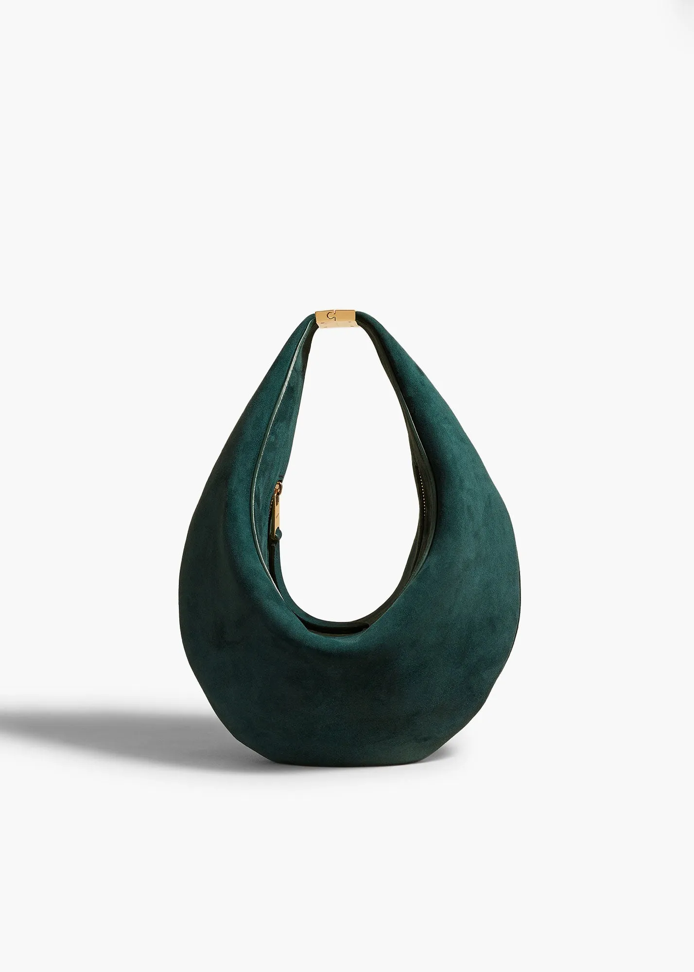 Small Olivia Hobo with Hardware in English Green Suede