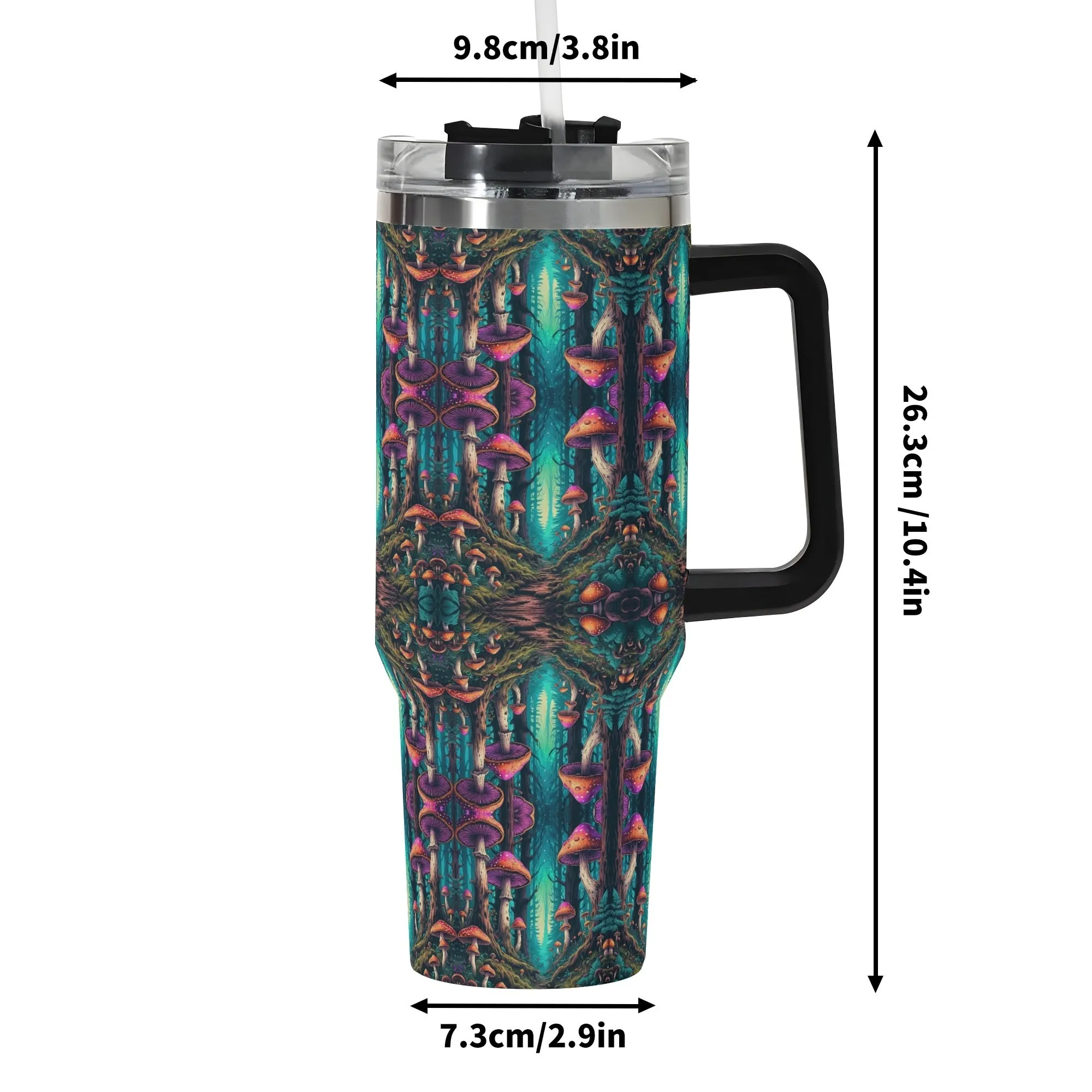 Thirsty Trip 40oz Stainless Steel Tumbler Gift With Black Handle and Straw