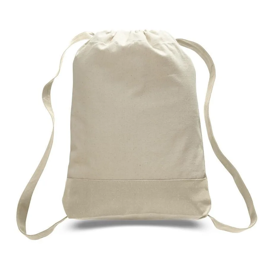 Two Tone Canvas Sport Backpacks / Wholesale Drawstring Bags