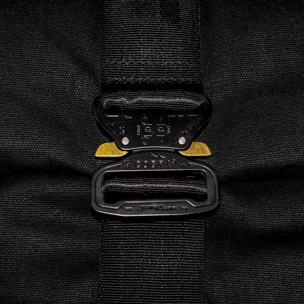 VerBockel Roll Top Backpack 2.0 'Un-Zipped' Black TexWax™ Canvas | Ships in 3-4 Weeks