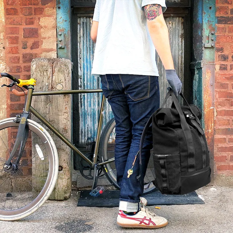 VerBockel Roll Top Backpack 2.0 'Un-Zipped' Black TexWax™ Canvas | Ships in 3-4 Weeks