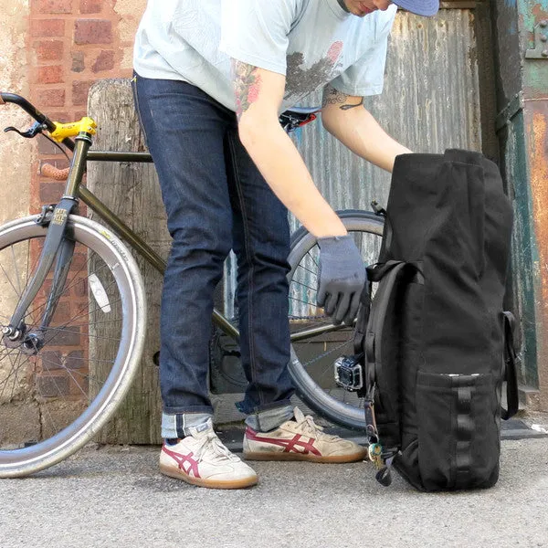 VerBockel Roll Top Backpack 2.0 'Un-Zipped' Black TexWax™ Canvas | Ships in 3-4 Weeks