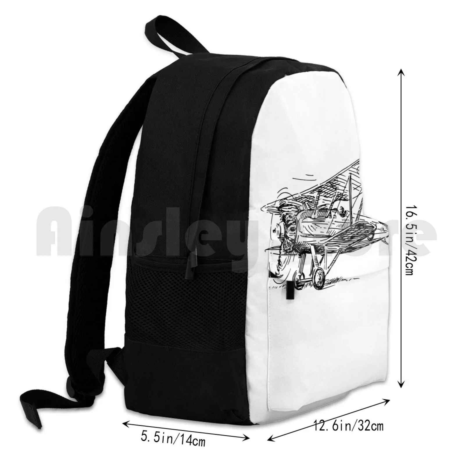 Vintage Biplane , Airplane Outdoor Hiking Backpack Riding Climbing Sports Bag Airplane Airplane Aviation Biplane Flight Plane